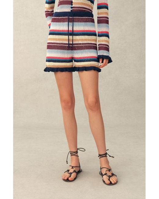 Fabrique Black Mavis Multi Stripe Knit Shorts