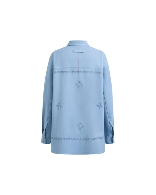 Fabrique Blue Helia Embroidery Shirt