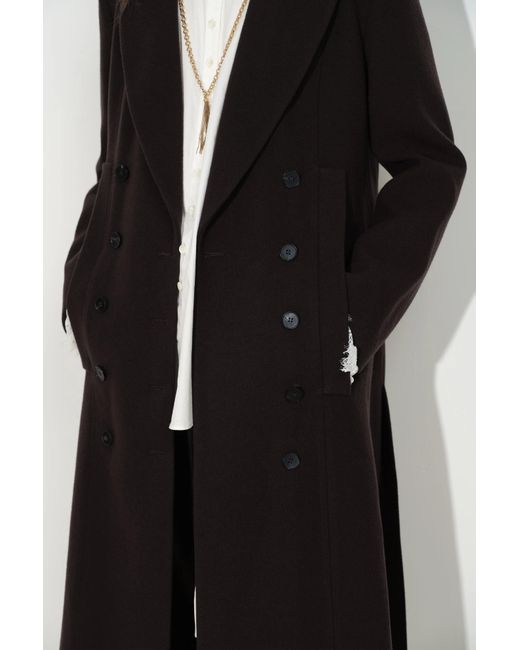 Fabrique Black Caspia Oversized Double Breasted Long Coat