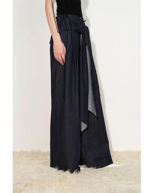 Fabrique Blue Jayne Belted Wide Leg Jeans