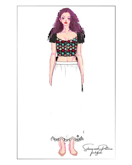 Fabrique Blue Daisy Handcrafted Flora Crochet Top