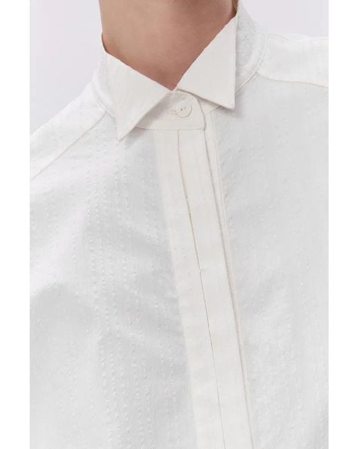 Fabrique White Tuxedo Wing Collar Shirt