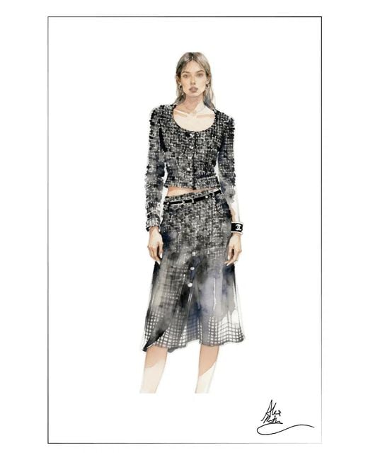 Fabrique Natural Eleanor Metallic Flecked Houndstooth Jacket