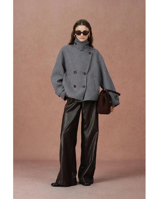 Fabrique Gray Catherine Double Faced Cabanse Coat
