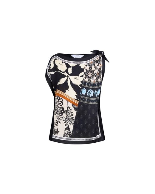 Fabrique Natural Gracie Scarf Panel Tie Shoulder Sleeveless Top