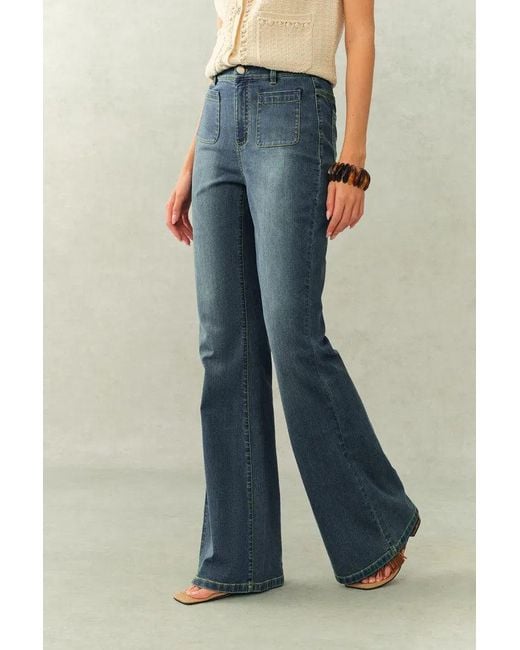 Fabrique Blue Sita French Style Denim Flare Jeans