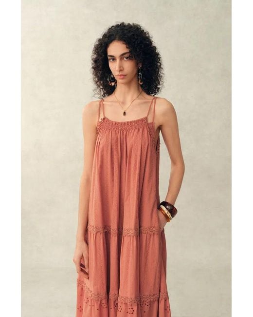 Fabrique Brown Celia Layered Strap Dress