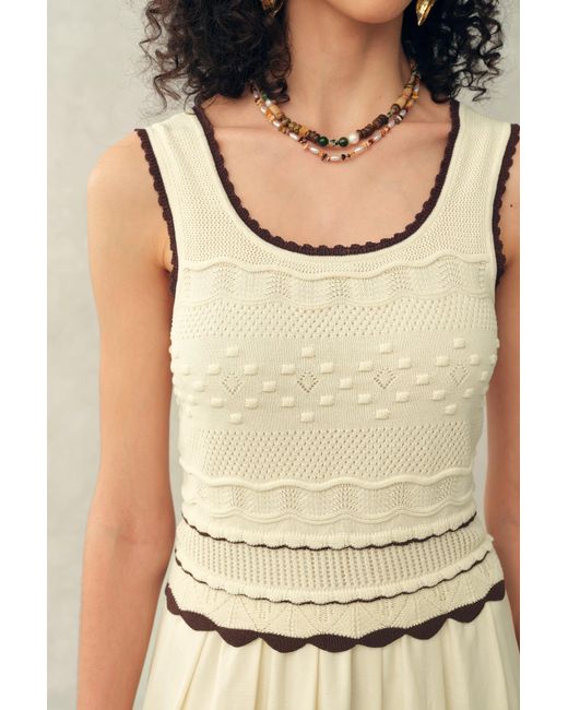 Fabrique Natural Vittra Embroidery And Woven Sleeveless Dress