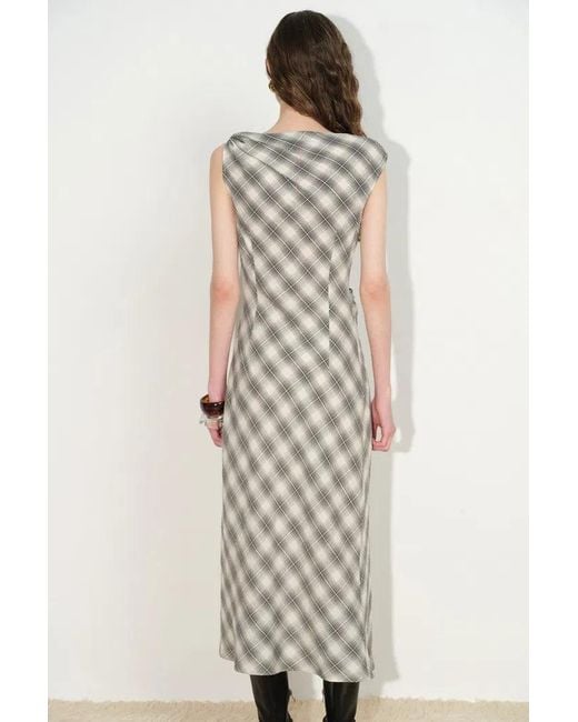 Fabrique Natural Phea Sculpted Plaid Dress