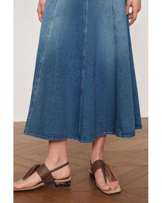 Fabrique Blue Quilla A-Line Midi Skirt