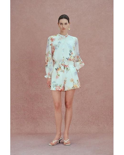 Fabrique Multicolor Ariel Flora Blouse And Short Matching Set