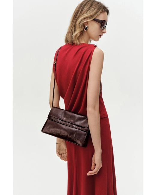 Fabrique Red Soft Rialto Double Flap Bag