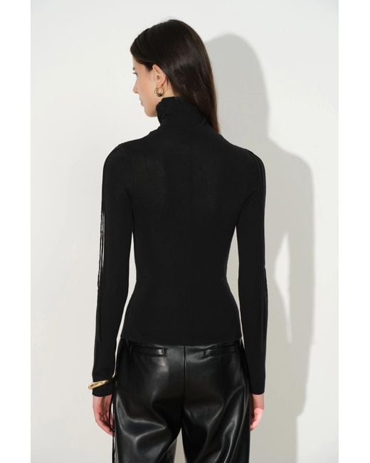Fabrique Black Sibyl Turtleneck Fitted Top