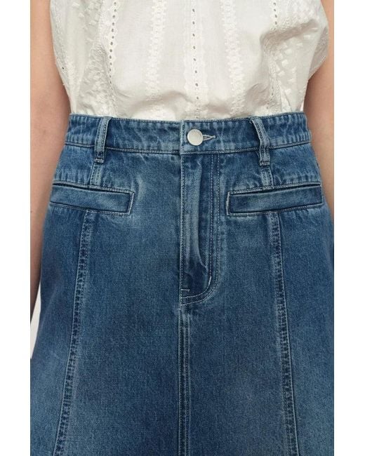 Fabrique Blue Quilla A-Line Midi Skirt