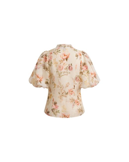 Fabrique Natural Floris Floral Print Sheer Lace Top