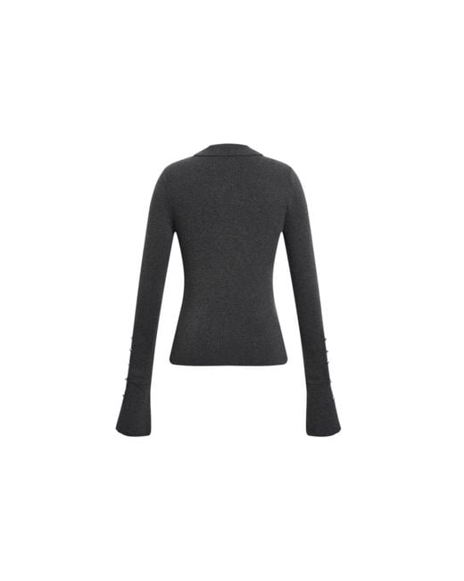 Fabrique Natural Silvia Metallic Button Polo Top