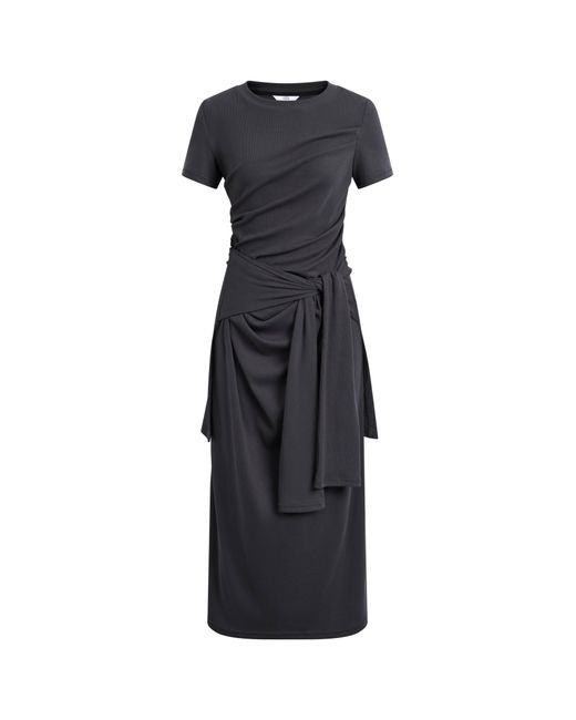 Fabrique Natural Isla Ruched Tie Front T-Shirt Dress