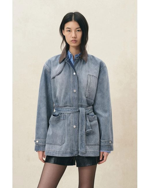 Fabrique Blue Romy Belted Barn Jacket