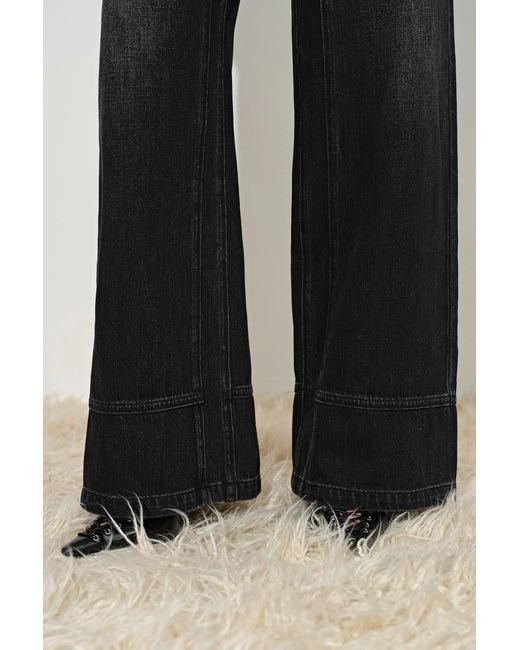 Fabrique Black Glaire Curved Yoke Wide Leg Jeans