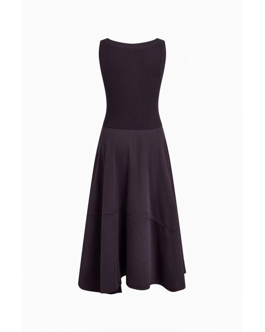 Fabrique Purple Kaia Paneled Waist Tie Sleeveless Dress