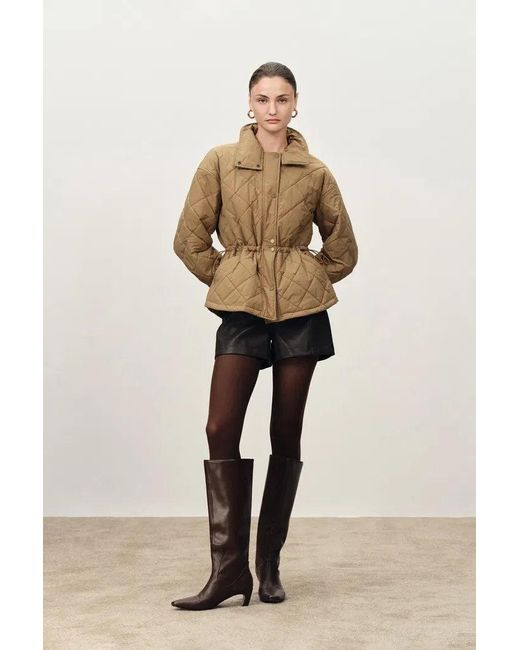 Fabrique Natural Lauren Adjustable Waist Quilted Jacket
