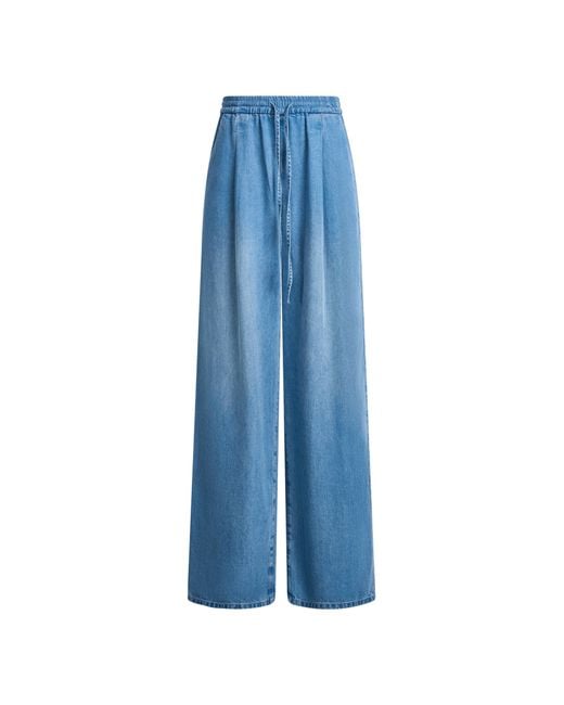 Fabrique Blue Eva Drapey Wide Leg Jeans