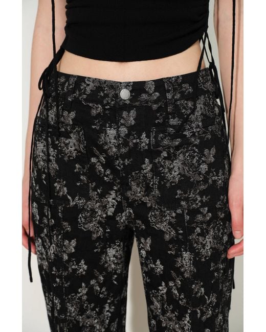 Fabrique Black Sylvia Custom Jacquard Flared Jeans