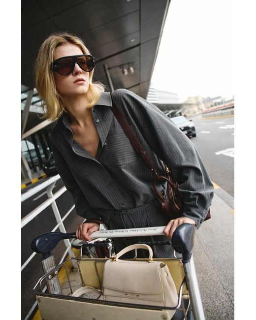 Fabrique Black Isabella Pinstriped Shirt