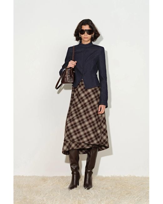 Fabrique Blue Ivy Herringbone Cinched Waist Jacket