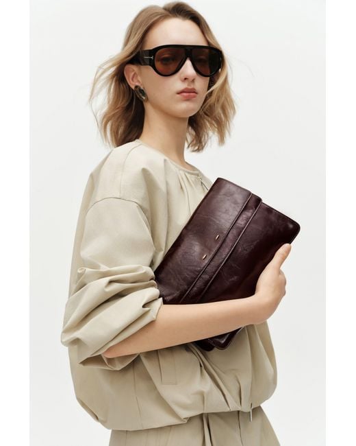 Fabrique Red Soft Rialto Double Flap Bag