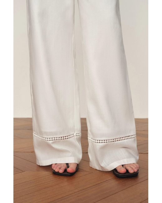 Fabrique Natural Eve Openwork Drawstring Wide Leg Pants