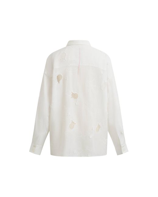 Fabrique Natural Leona Lily Of The Valley Mesh Embroidery Shirt