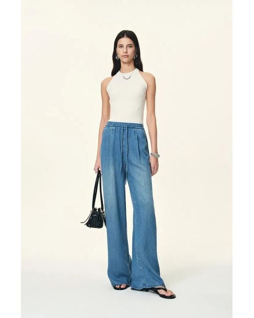 Fabrique Blue Eva Drapey Wide Leg Jeans