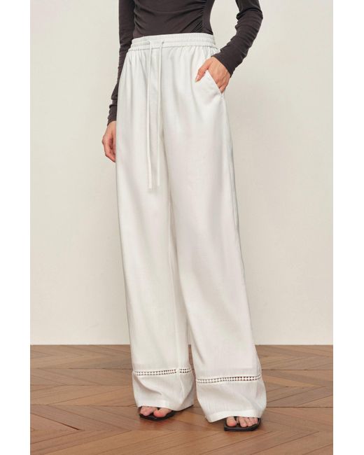 Fabrique Natural Eve Openwork Drawstring Wide Leg Pants