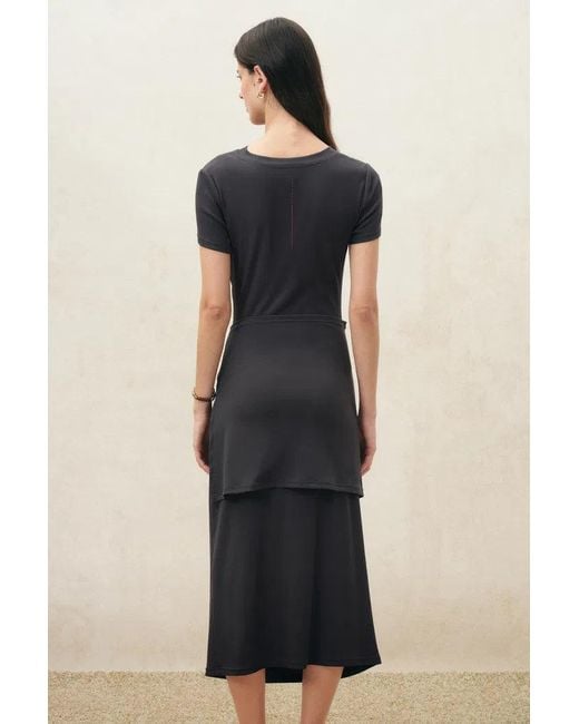 Fabrique Natural Isla Ruched Tie Front T-Shirt Dress