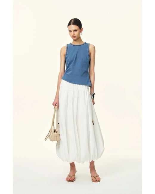 Fabrique Blue Riley Braided-Trim Denim Tank