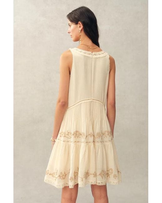 Fabrique Natural Aurelia Floral Lace Embroidery Sleeveless Dress