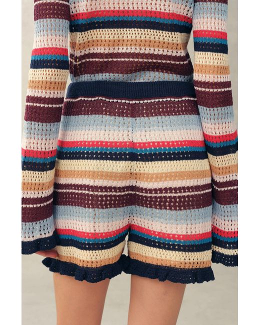 Fabrique Black Mavis Multi Stripe Knit Shorts