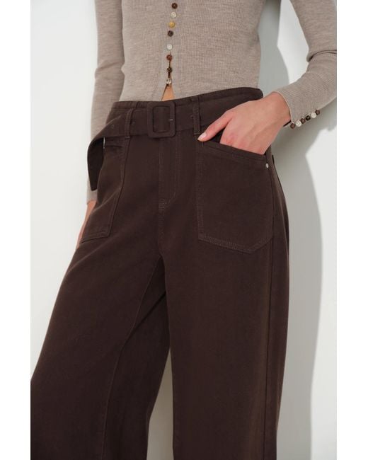 Fabrique Brown Morgan Belted Utility Jeans