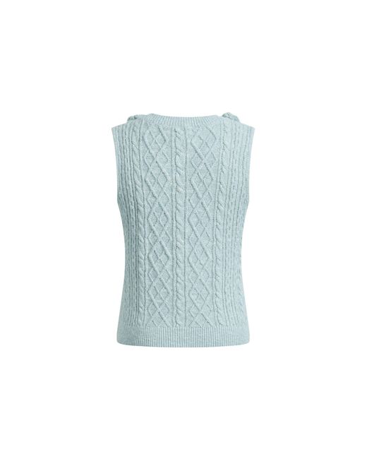 Fabrique Blue Freya Hand Crocheted Flowers Sleeveless Vest Top