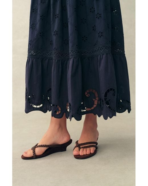 Fabrique Blue Ivy Cutwork Embroidery Maxi Skirt