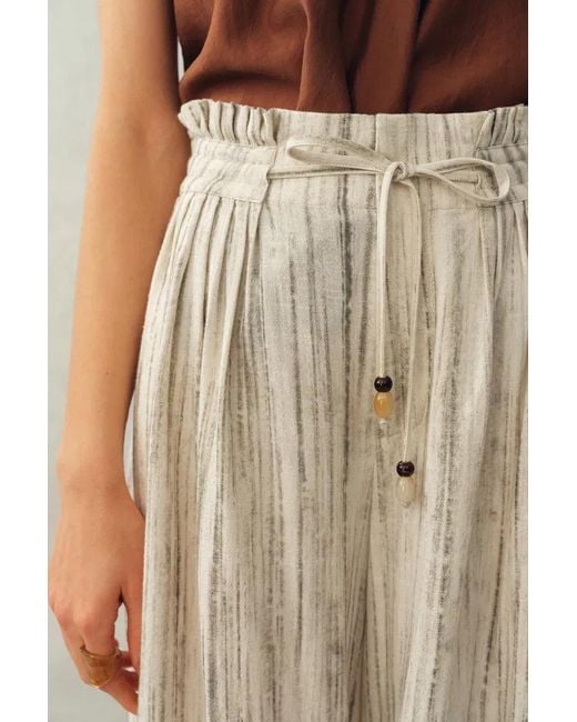 Fabrique Natural Cleo Drawstring Casual Striped Culottes
