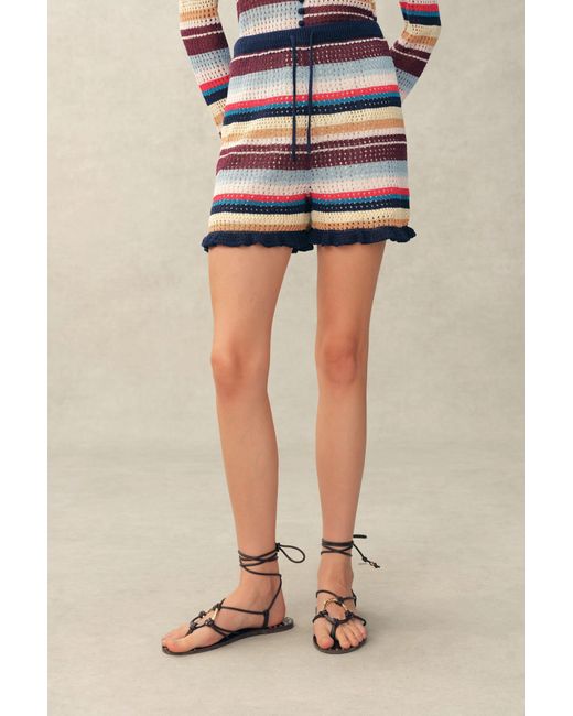 Fabrique Black Mavis Multi Stripe Knit Shorts