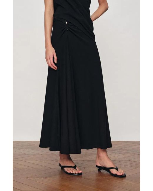 Fabrique White Florence Asymmetrical Draped Sleeveless Top And Skirt Set