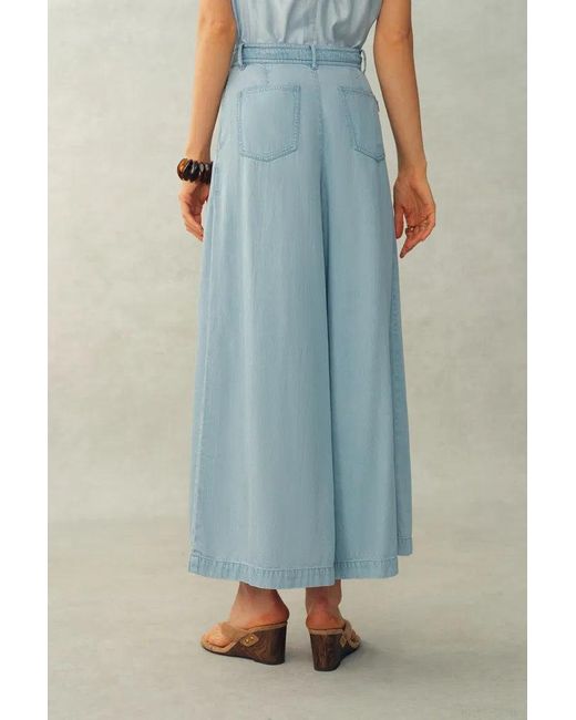 Fabrique Blue Ivy Elasticated Waist Wide-Leg Jeans