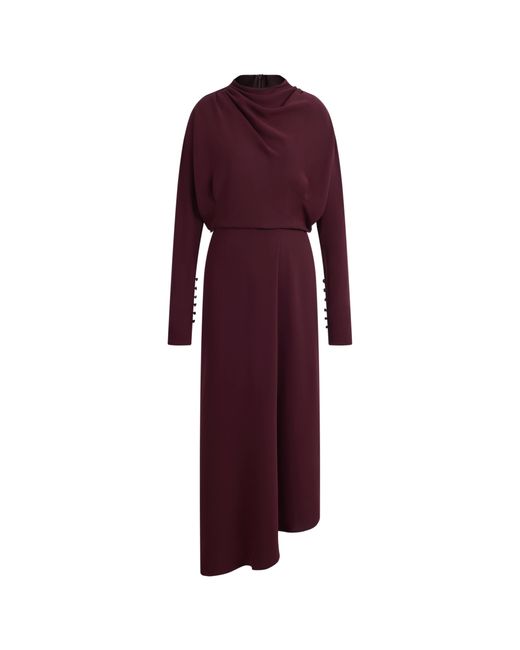 Fabrique Purple Munich Draped Layered Bodice Gigot Sleeve Dress