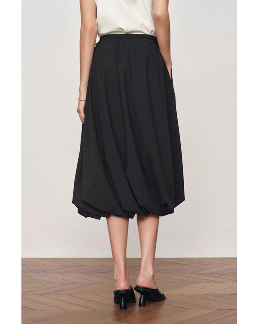 Fabrique Black Cathy Twisted-Seam Bubble Midi Skirt