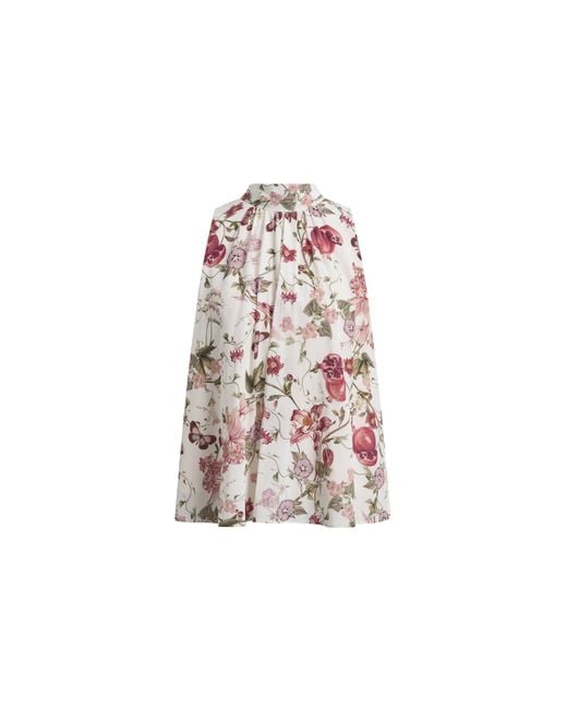 Fabrique Natural Pernilla Pomegranate Floral Print Tie Neck Blouse