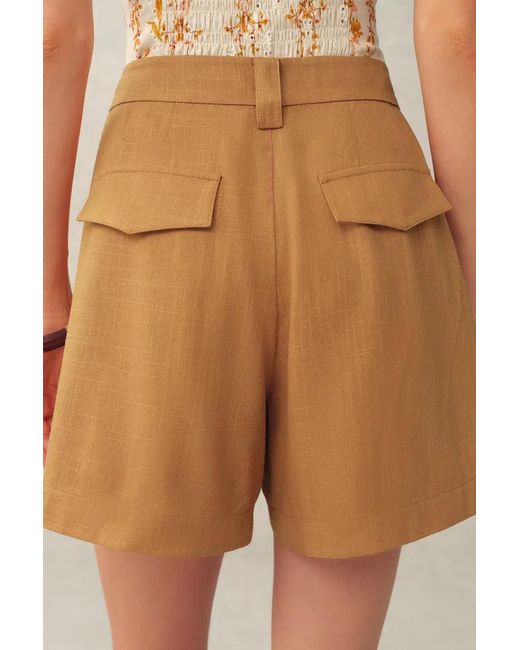 Fabrique Natural Suzane Handwork Stitched Scalloped Trim Sleeveless Top And Shorts Set