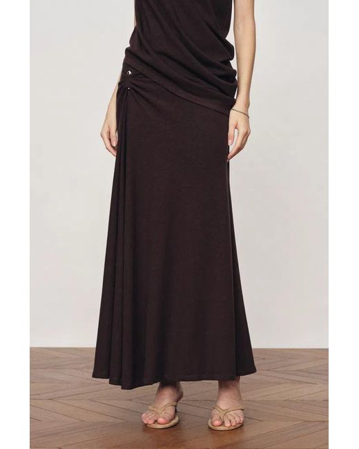 Fabrique White Florence Asymmetric Draped Sleeveless Top And Maxi Skirt Set